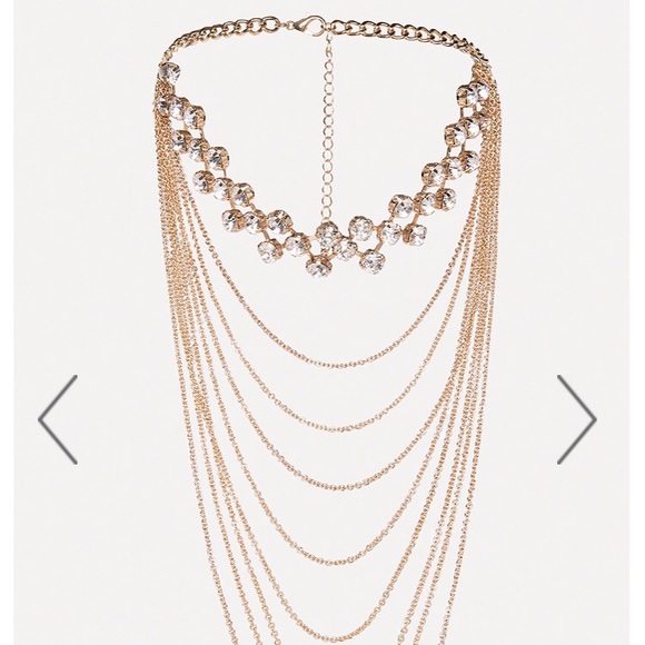 Draped Chain Crystal Choker in Gold - Picture 5 of 5
